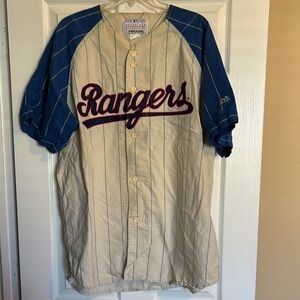 Mirage Texas Rangers men’s vintage style button down baseball jersey size XL